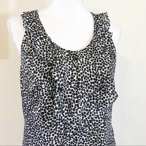 White House Black Market Polka Dot Ruffle Tank Top - Picture 5 of 13